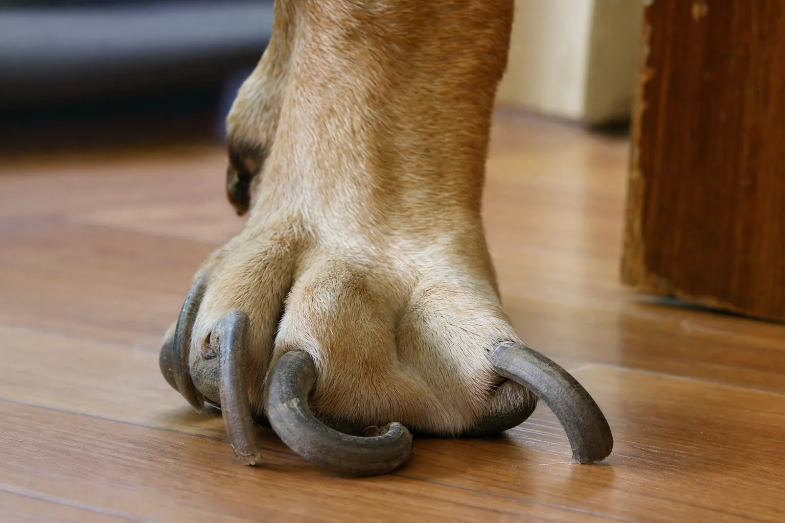 Dog with overgrown nails
